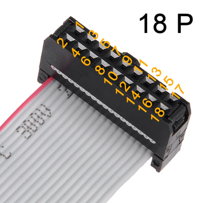 Harfington Uxcell IDC 18 Pins Connector Flat Ribbon Cable Female Connector Length 30cm 2.54mm Pitch,5pcs