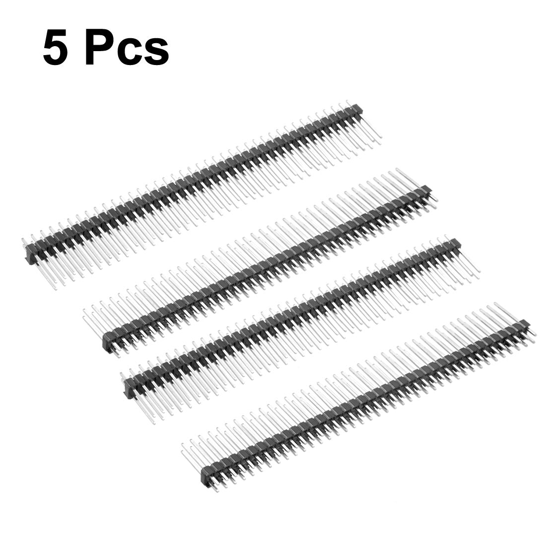Harfington 5Pcs 2.54mm Pitch 40-Pin 19mm Length Double Row Straight Connector Pin Header Strip for Arduino Prototype Shield