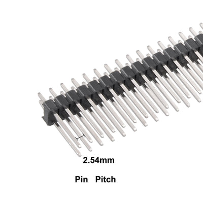 Harfington 5Pcs 2.54mm Pitch 40-Pin 19mm Length Double Row Straight Connector Pin Header Strip for Arduino Prototype Shield