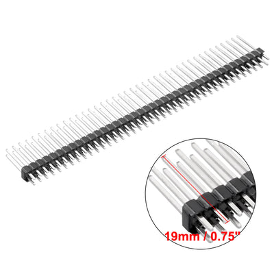 Harfington 5Pcs 2.54mm Pitch 40-Pin 19mm Length Double Row Straight Connector Pin Header Strip for Arduino Prototype Shield