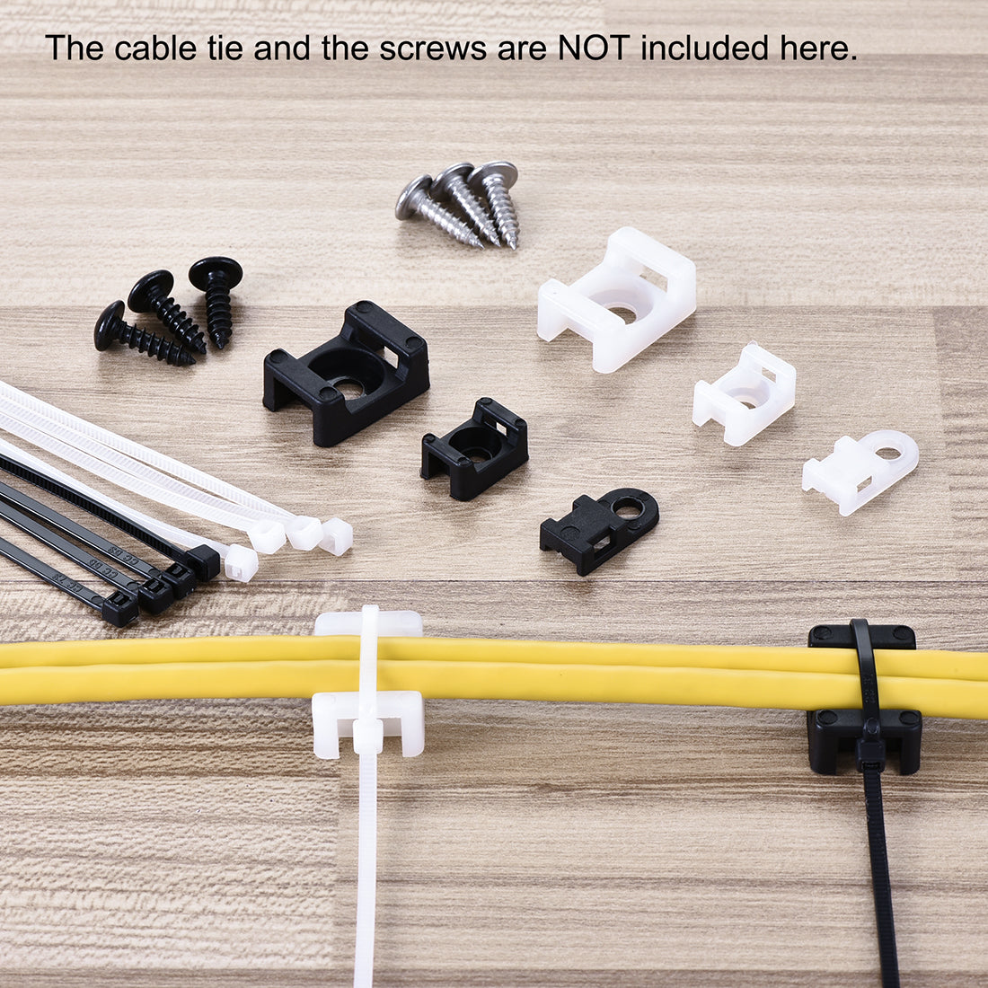 Harfington Cable Tie Base Saddle Wire Holder Nylon 9mm Hole Width White 5mm Dia Hole 30Pcs