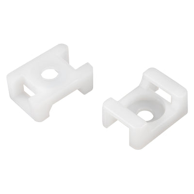 Harfington Cable Tie Base Saddle Wire Holder Nylon 9mm Hole Width White 5mm Dia Hole 30Pcs