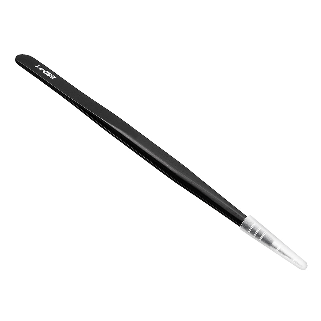 uxcell Uxcell ESD Anti-static Stainless Steel Tweezers Straight Pointed Non-magnetic 5.6 Inch Length Black 5pcs