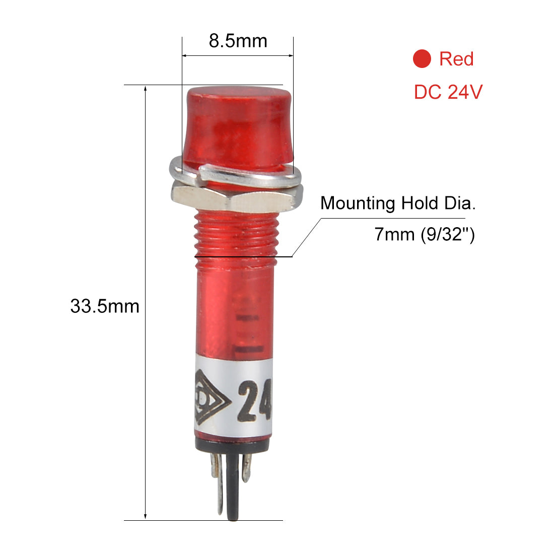 Harfington Signal Indicator Dash Light DC 24V LED Bulbs Panel Mount 10pcs