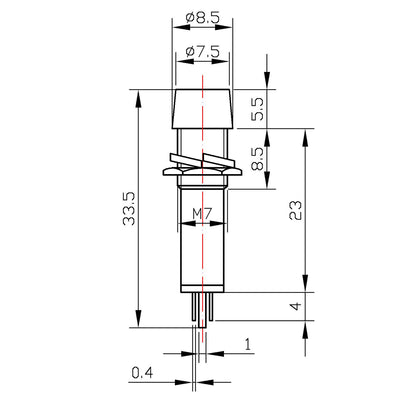 Harfington Signal Indicator Dash Light DC 24V LED Bulbs Panel Mount 10pcs