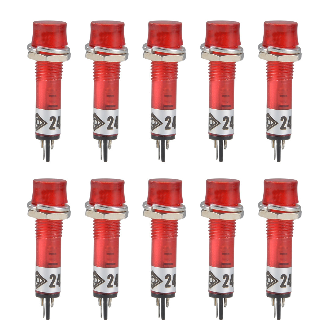 Harfington Signal Indicator Dash Light DC 24V LED Bulbs Panel Mount 10pcs