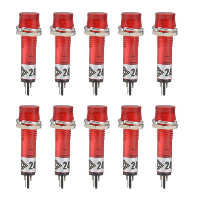 Harfington Signal Indicator Dash Light DC 24V LED Bulbs Panel Mount 10pcs