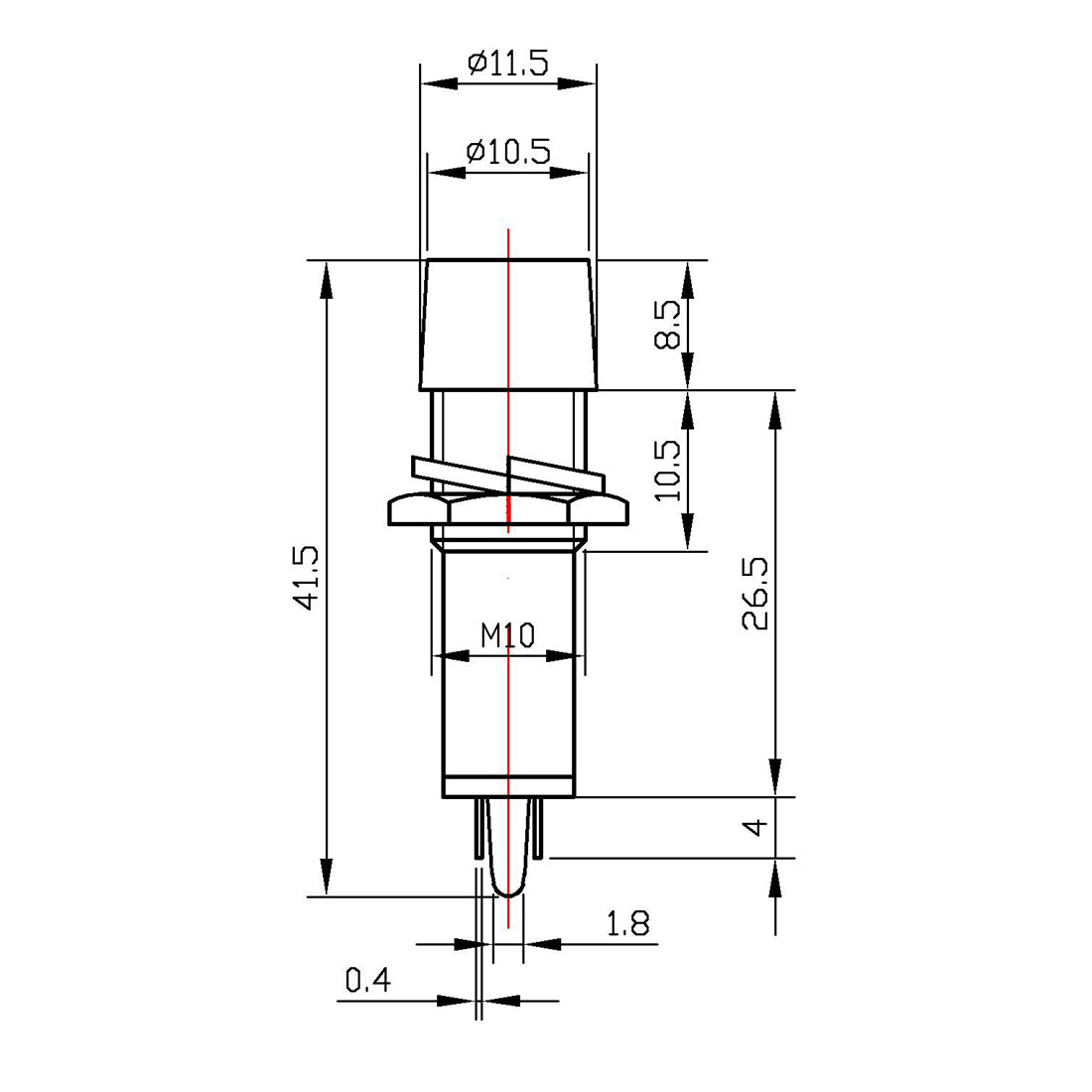 Harfington Signal Indicator Dash Light DC 24V LED Bulbs Panel Mount 10pcs