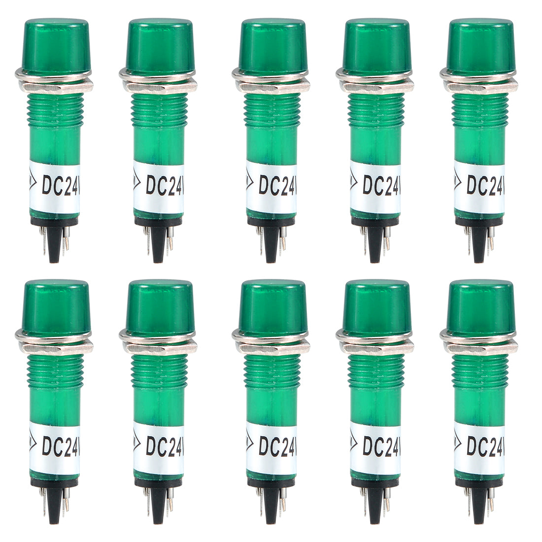 Harfington Signal Indicator Dash Light DC 24V LED Bulbs Panel Mount 10pcs