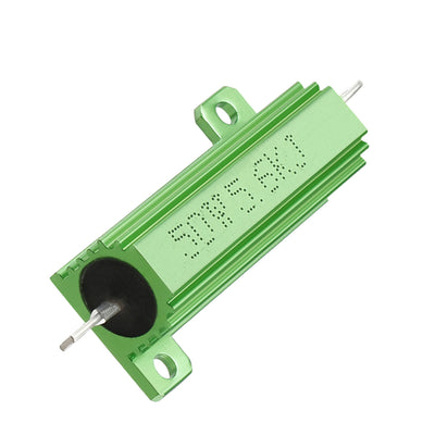 Harfington Uxcell 50W 5.6k Ohm 5% Aluminum Housing Resistor Screw  Chassis Mounted Aluminum Case Wirewound Resistor Load Resistors Green 1 pcs
