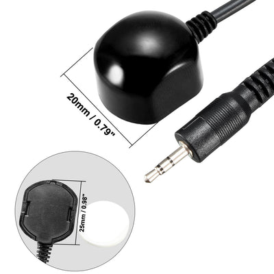Harfington Uxcell IR Infrared Receiver Extender Cable 2.5mm Jack 6.5FT Long 26-39FT Receiving Distance Black Head 2pcs