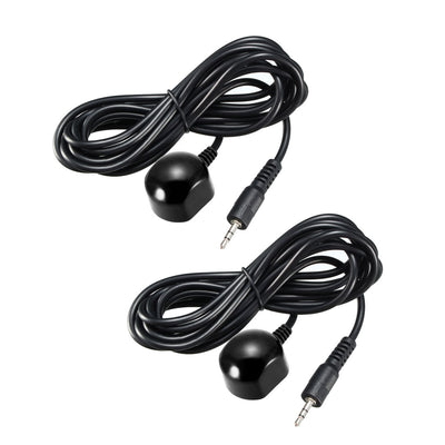 Harfington Uxcell IR Infrared Receiver Extender Cable 2.5mm Jack 6.5FT Long 26-39FT Receiving Distance Black Head 2pcs