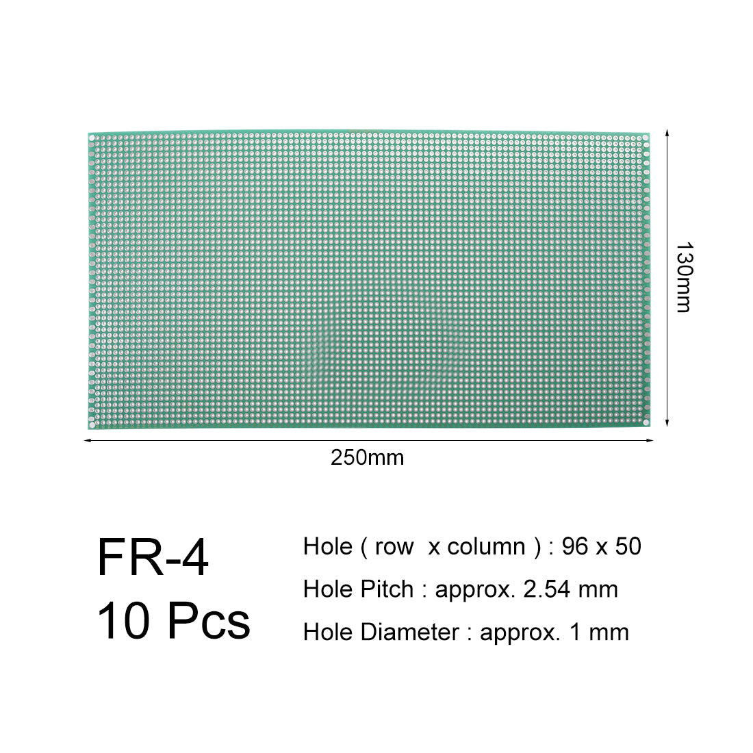 Harfington 13x25cm Single Sided Universal Printed Circuit Board for DIY Soldering 10pcs