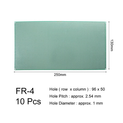 Harfington 13x25cm Single Sided Universal Printed Circuit Board for DIY Soldering 10pcs