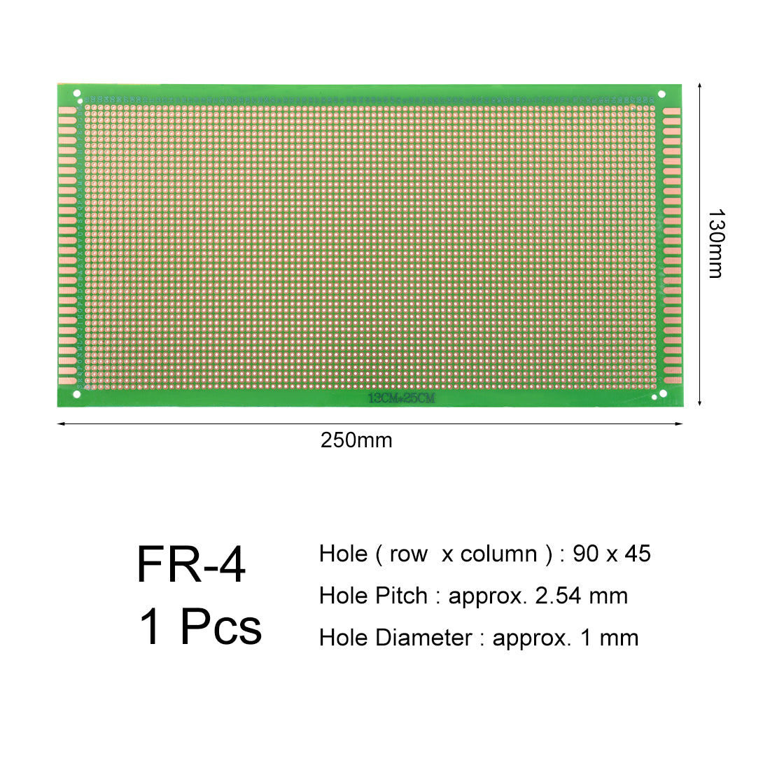 Harfington 13x25cm Single Sided Universal Printed Circuit Board for DIY Soldering 1pcs