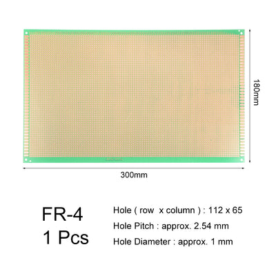 Harfington 18x30cm Single Sided Universal Printed Circuit Board for DIY Soldering Green Thickness 1.6mm 1pcs