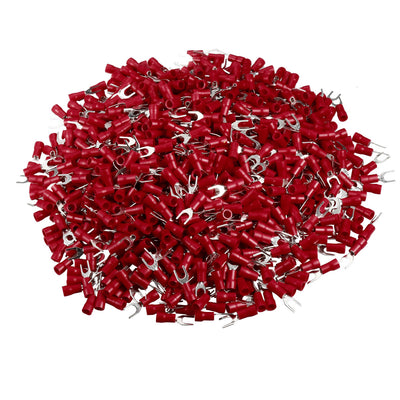 Harfington 1000PCS SV1.25-4S Insulated Fork Spade Wire Connector Electrical Crimp Terminal for 22-16AWG