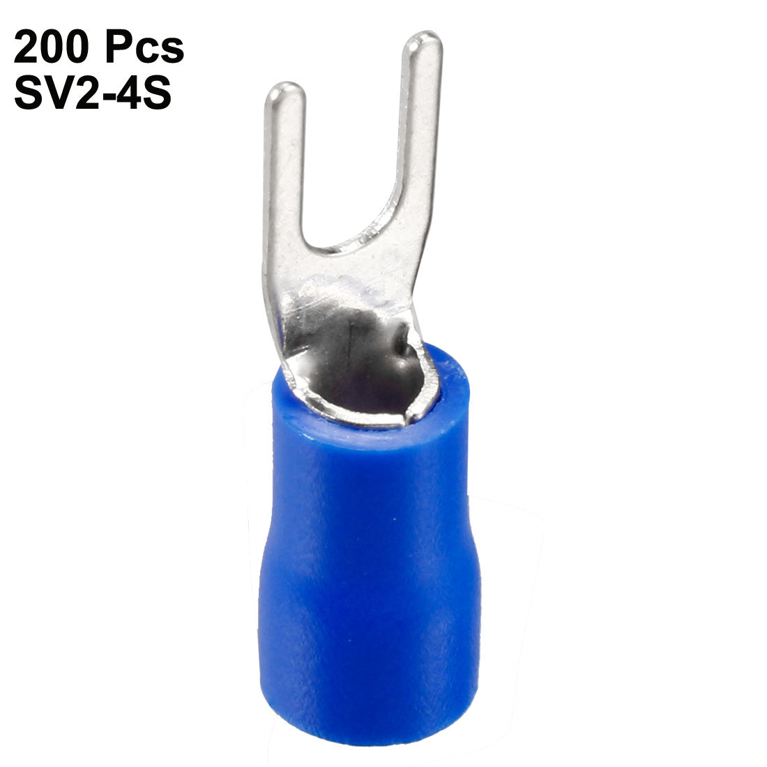 Harfington 200PCS SV2-4S Insulated Fork Spade Wire Connector Electrical Crimp Terminal for 16-14AWG
