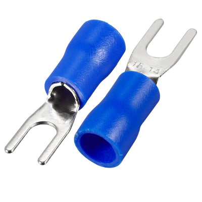 Harfington 200PCS SV2-4S Insulated Fork Spade Wire Connector Electrical Crimp Terminal for 16-14AWG
