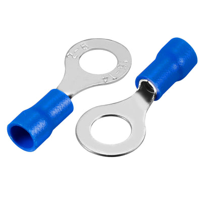 Harfington Uxcell 150Pcs RV2-6 Insulated Terminals Ring Electrical Wire Crimp Connectors for AWG 16-14