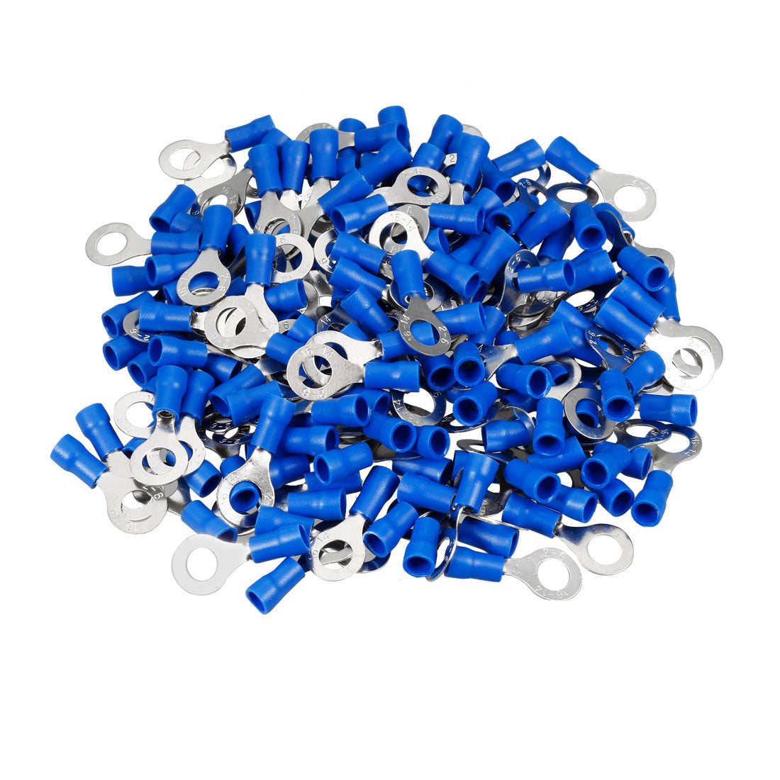 uxcell Uxcell 150Pcs RV2-6 Insulated Terminals Ring Electrical Wire Crimp Connectors for AWG 16-14