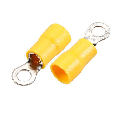 Harfington 40Pcs RV5.5-4S Insulated Terminals Ring Electrical Wire Crimp Connectors for AWG 12-10