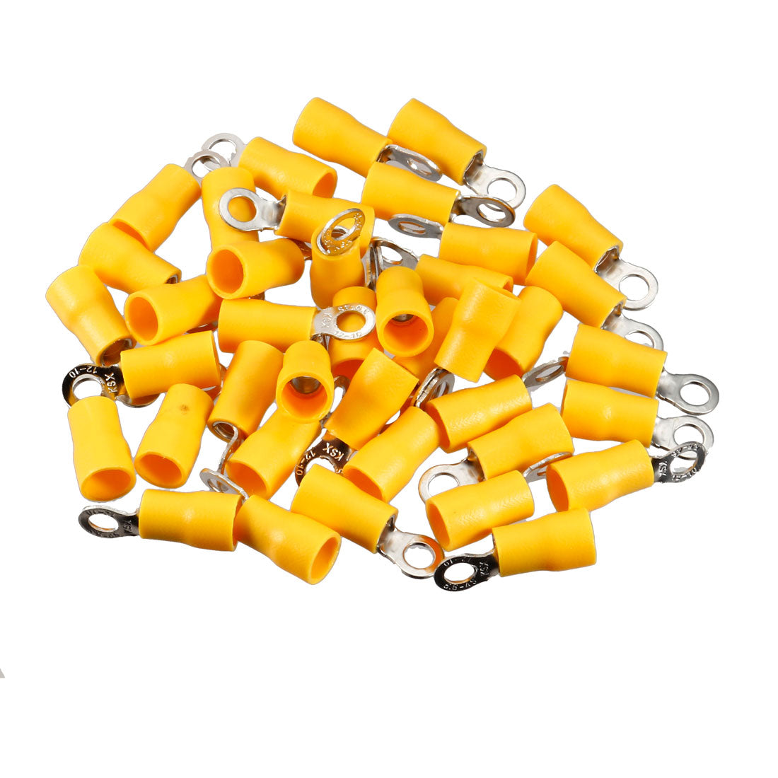 Harfington 40Pcs RV5.5-4S Insulated Terminals Ring Electrical Wire Crimp Connectors for AWG 12-10