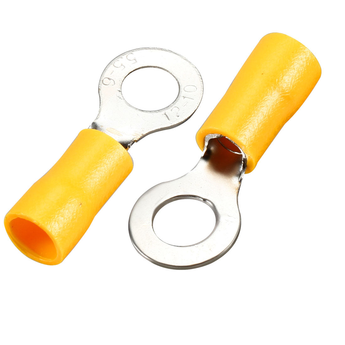 uxcell Uxcell 50Pcs RV5.5-6 Insulated Terminals Ring Electrical Wire Crimp Connectors for AWG 12-10