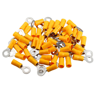 uxcell Uxcell 50Pcs RV5.5-6 Insulated Terminals Ring Electrical Wire Crimp Connectors for AWG 12-10