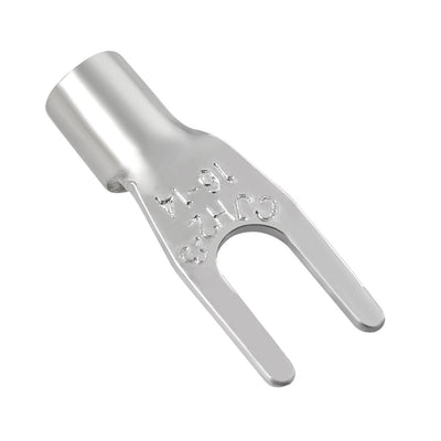 Harfington 200x Fork Type Copper Non-Insulated Spade Terminals SNB2-3, 16-14 Wire Size, #4 Stud Size