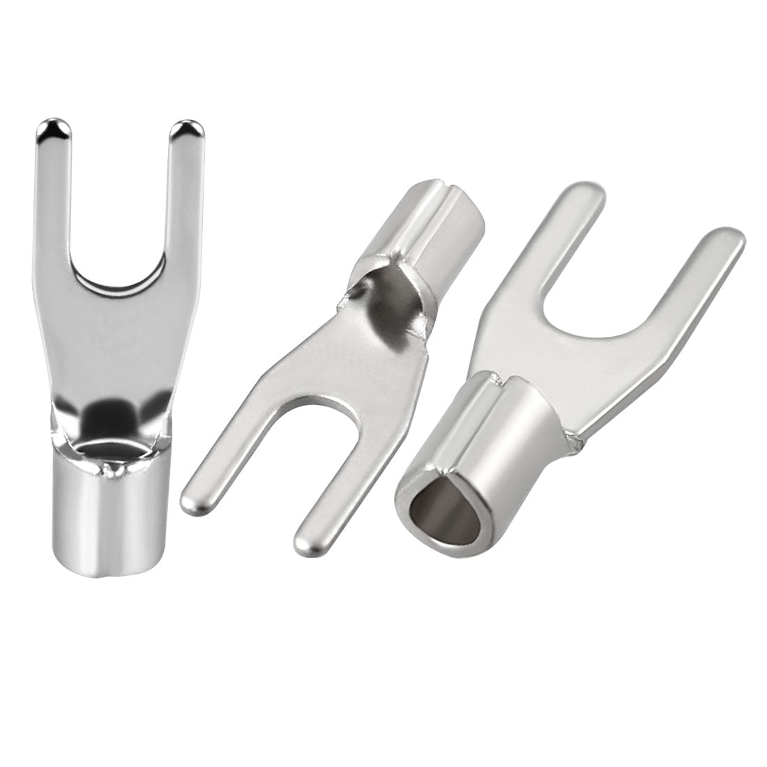 Harfington 200x Fork Type Copper Non-Insulated Spade Terminals SNB2-3, 16-14 Wire Size, #4 Stud Size