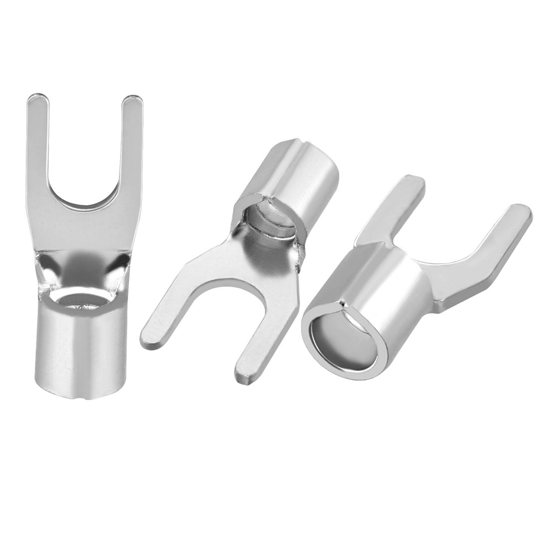 uxcell Uxcell 50x Fork Type Copper Non-Insulated Spade Terminals SNB5.5-4S, 12-10 Wire Size, #8 Stud Size