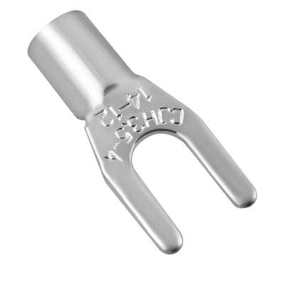 Harfington Uxcell 100x Fork Type Copper Non-Insulated Spade Terminals SNB3.5-4, 14-12 Wire Size, #6 Stud Size