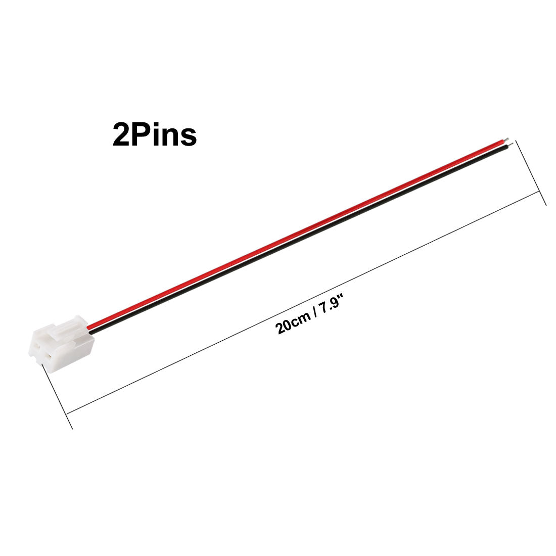 Harfington 15pcs 3.96mm Pitch Female Connector pole Header Wire Line 2P 20cm long