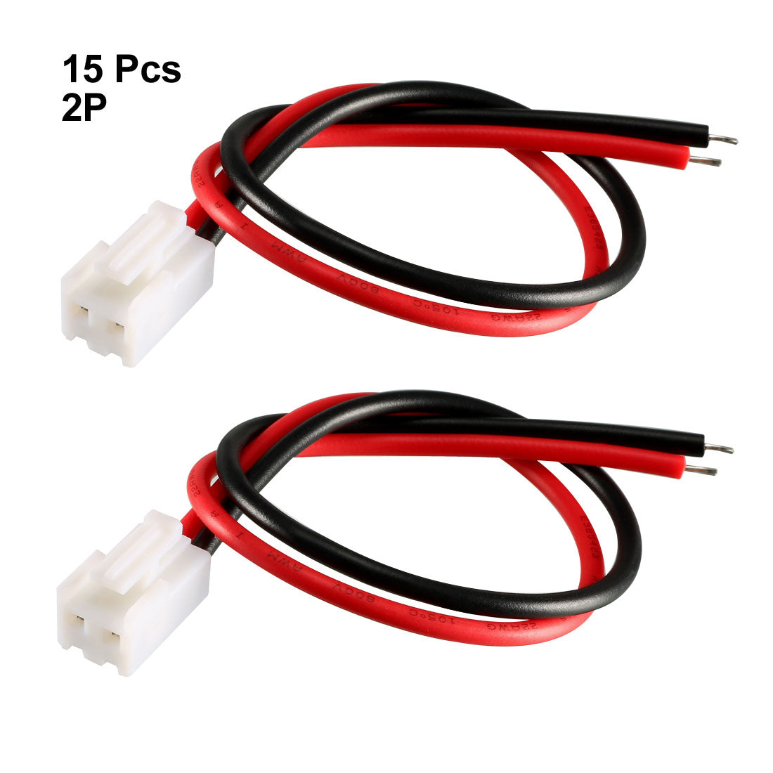 Harfington 15pcs 3.96mm Pitch Female Connector pole Header Wire Line 2P 20cm long