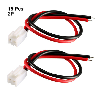 Harfington 15pcs 3.96mm Pitch Female Connector pole Header Wire Line 2P 20cm long