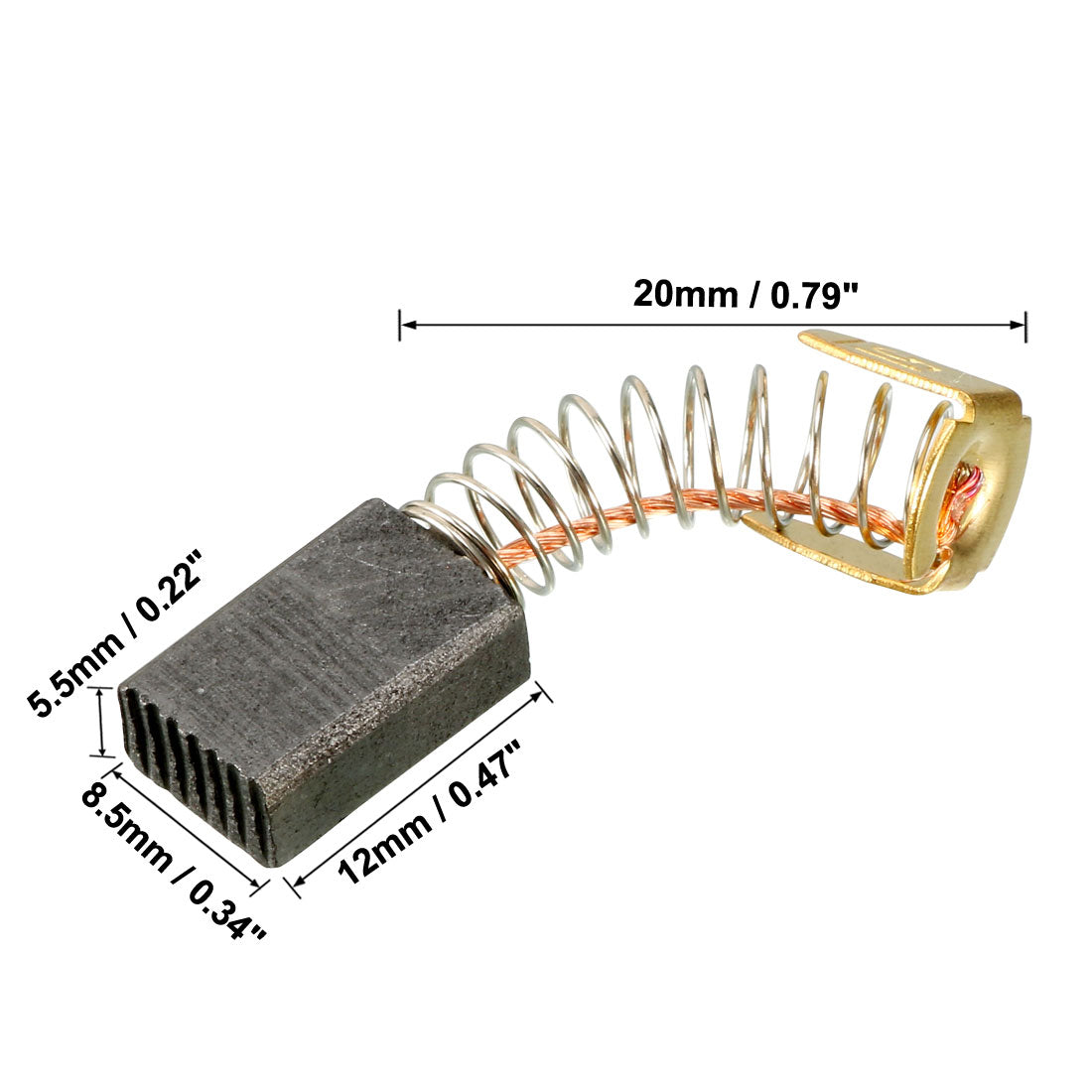 uxcell Uxcell Carbon Brushes for Electric Motors 12mm x 8.5mm x 5.5mm Replacement Repair Part Set of 2