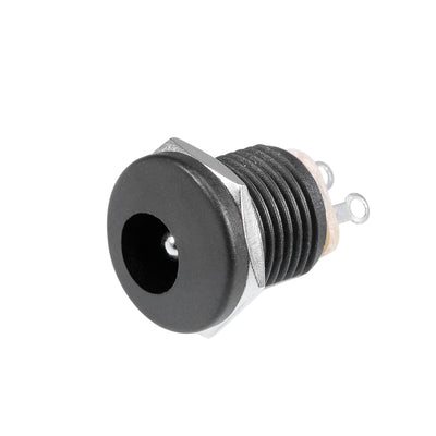uxcell Uxcell 4Pcs PCB Mount DC022 5.5mm x 2.1mm 3 Pin Audio Video DC Power Connector Socket Black