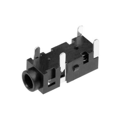 uxcell Uxcell 100Pcs PCB Mount 2.5mm 4P Headphone Jack Audio Socket Black PJ208 w Vertical Pin