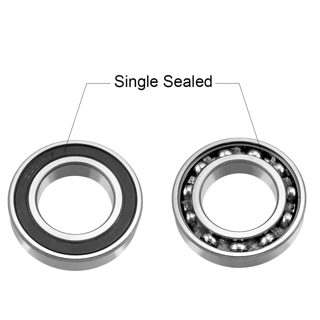 Harfington Deep Groove Ball Bearings Metric Single Sealed Chrome Steel P0 Z2