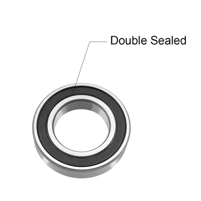 Harfington Deep Groove Ball Bearing 6007-2RS Double Sealed, 35mm x 62mm x 14mm Chrome Steel Bearings
