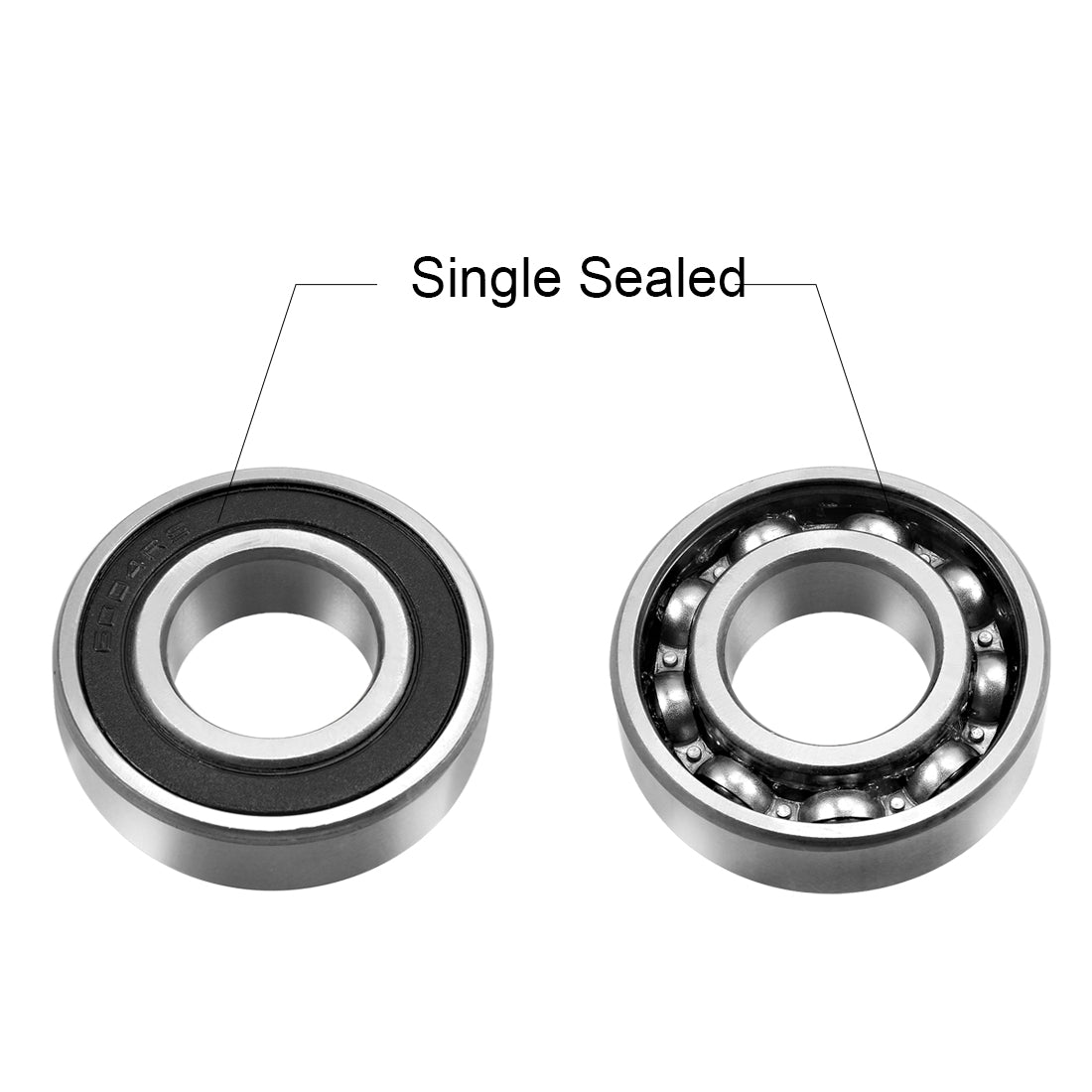 uxcell Uxcell Deep Groove Ball Bearing Metric Single Sealed Chrome Steel P0 Z2
