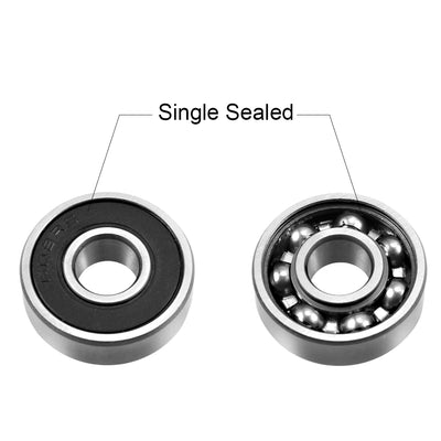 Harfington Uxcell Deep Groove Ball Bearing Metric Single Sealed Chrome Steel P0 Z2