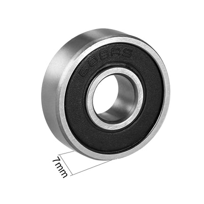 Harfington Uxcell Deep Groove Ball Bearing Metric Single Sealed Chrome Steel P0 Z2