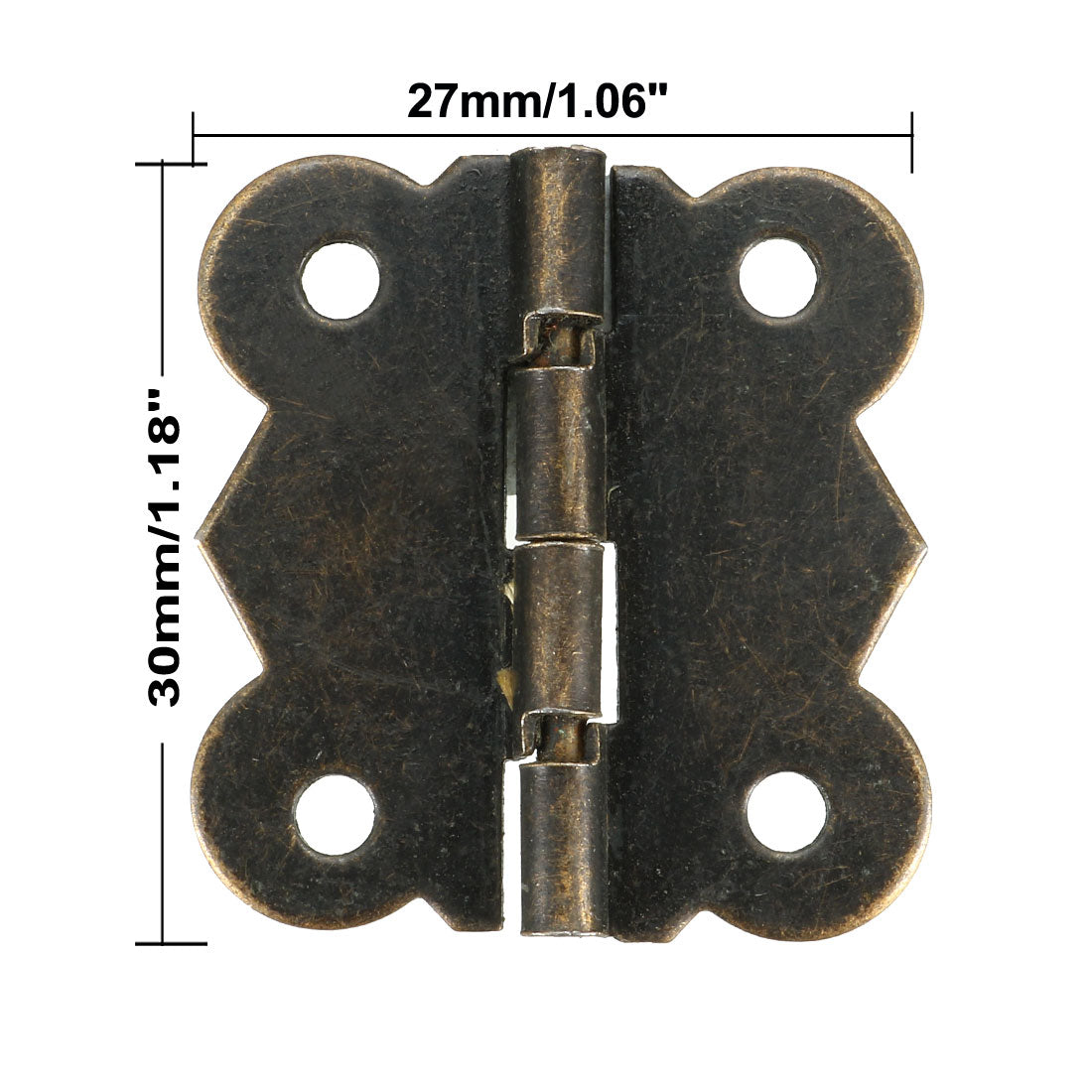 uxcell Uxcell 1.18" Bronze Tone Hinges Vintage Butterfly Shape Hinge with Screws 5pcs