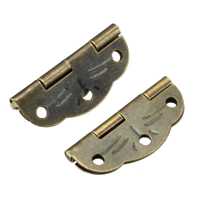 Harfington Uxcell 1.18" Antique Bronze Hinges Retro Mini Hinge Replacement with Screws 16pcs