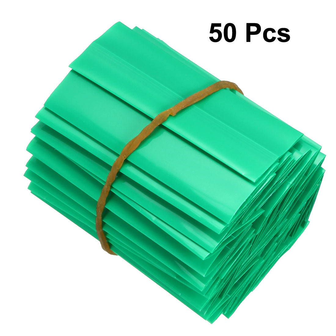 uxcell Uxcell PVC Heat Shrink Tubing 17mm Flat Width Heat Shrink Wrap Tube for AAA Power Supply 48mm Length, Green, 50pcs