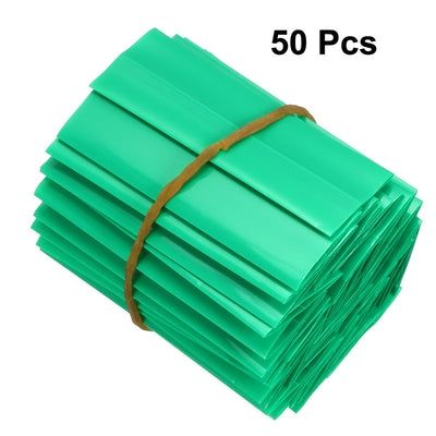 uxcell Uxcell PVC Heat Shrink Tubing 17mm Flat Width Heat Shrink Wrap Tube for AAA Power Supply 48mm Length, Green, 50pcs