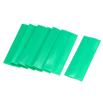 Harfington Uxcell PVC Heat Shrink Tubing 17mm Flat Width Heat Shrink Wrap Tube for AAA Power Supply 48mm Length, Green, 50pcs