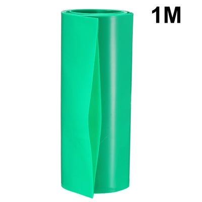 Harfington Uxcell PVC Heat Shrink Tubing 105mm Flat Width Heat Shrink Wrap Tube for 18650 Power Supplies 1 Meter Length, Green